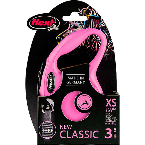 Flexi flexi rollijn CLASSIC tape XS roze, 3 meter.