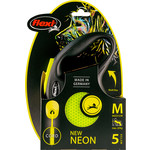 Flexi flexi rollijn NEW NEON cord M geel, 5 meter.