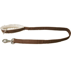 Boon Dog fashion Boon Dog fashion lijn met ring bont, 25 mm/130 cm, donkerbruin/wit.