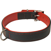 Boon Dog fashion Boon Dog fashion halsband soft gevoerd zwart/rood, 25 mm/40 cm.