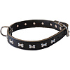 Boon Dog fashion Boon Dog fashion halsband met botjes 20 mm/40 cm, donkerbruin.