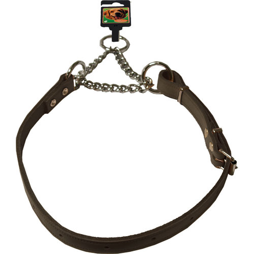 Boon Dog fashion Boon Dog fashion kettingsliphalsband verstelbaar, 18 mm/70 cm, donkerbruin.