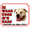Waakbord groot in kleur, American Buldog.