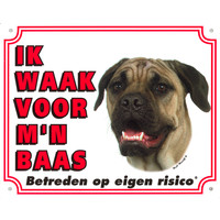 Waakbord groot in kleur, Bull Mastiff.