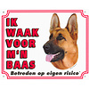 Waakbord groot in kleur, Duitse Herder.