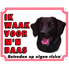 Waakbord groot in kleur, Flatcoated Retriever.