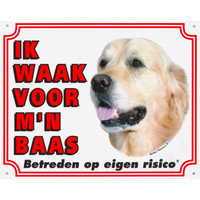 Waakbord groot in kleur, Golden Retriever.