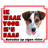 Waakbord groot in kleur, Jack Russel glad.