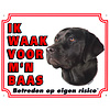 Waakbord groot in kleur, Labrador zwart.