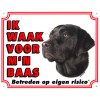 Waakbord groot in kleur, Labrador zwart.