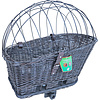 Boon fietsmand riet 42/57 cm voor achterop met rek, grijs.