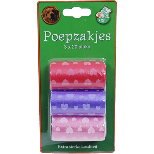 Boon poepzak hartjes pak 3 rol a 20 stuks.