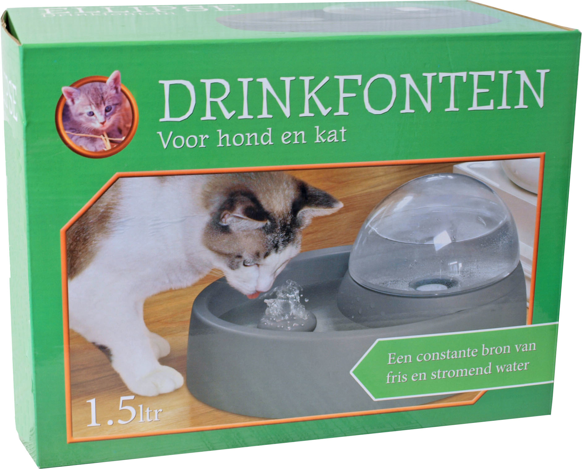 Boon drinkfontein Ellipse antraciet, 1,5 liter. - Hereba