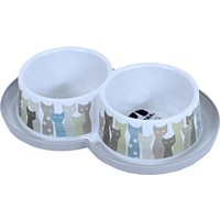 Moderna Moderna katteneetbak dubbel Trendy Dinner plastic, Maasai Ø 2x 10 cm.