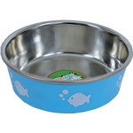 Boon katteneetbak RVS vis lichtblauw, 11 cm.