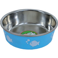 Boon katteneetbak RVS vis lichtblauw, 11 cm.