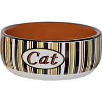 Boon katteneetbak steen gestreept, Ø 11 cm.