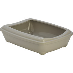 Moderna Moderna plastic kattenbak met rand 50 cm, warmgrijs.