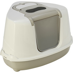 Moderna Moderna kattentoilet Flip Corner warmgrijs/wit.