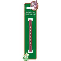 Boon kattenhalsband fluweel met steen, paars.
