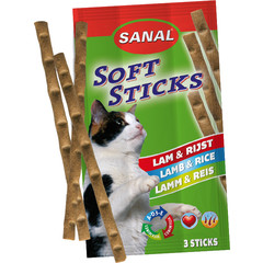 Sanal Sanal kat soft sticks lam en rijst, pak a 3 stuks.