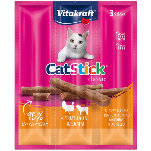 Vitakraft Vitakraft Cat-Stick mini, kalkoen & lam.