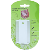 Boon vachtverzorging kat vlooienkam 2-zijdig plastic, wit.