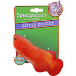 Boon kattenspeelgoed op kaart vis met catnip oranje, 11 cm.