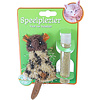 Boon kattenspeelgoed op kaart pluche muis bruin met catnip vulbaar, 16 cm.