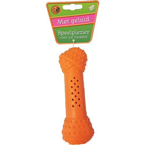 Hondenspeelgoed crunchy bot 13,5 cm, oranje.