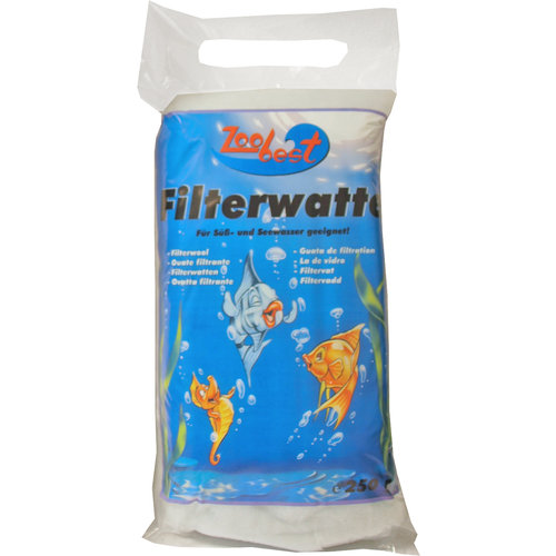 Zoobest Zoobest filterwatten wit, 250 gram.