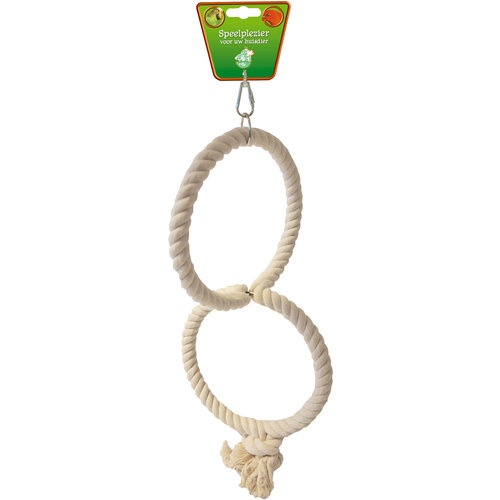 Boon Boon vogelspeelgoed touwring katoen medium 2-rings, Ø 21 cm.