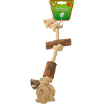 Boon Boon vogelspeelgoed klos hout 2x met touw, 35 cm.