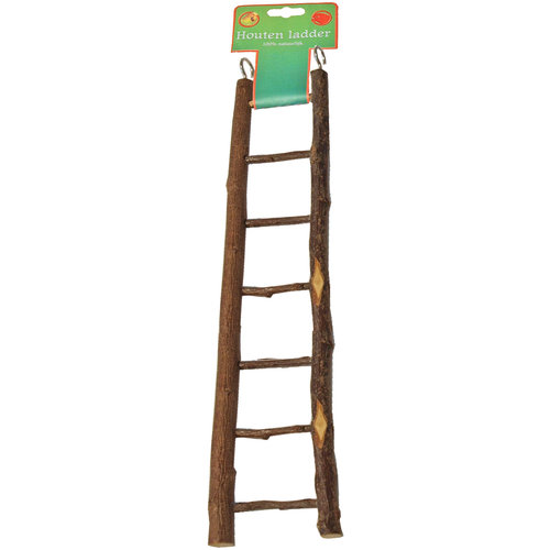 Boon Boon vogelspeelgoed ladder hout Natural 7 traps, 28 cm.