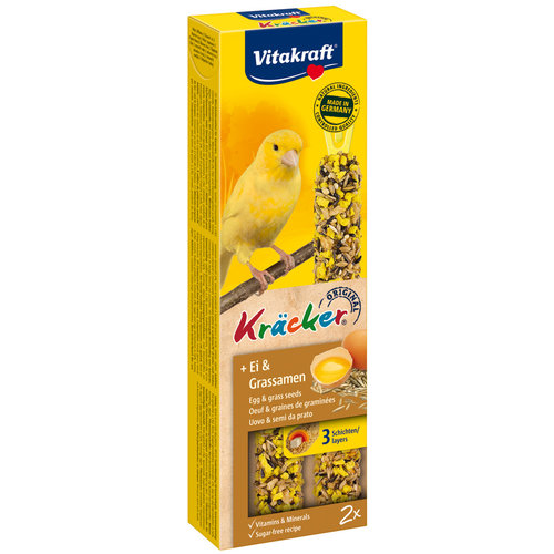 Vitakraft Vitakraft ei/graszaad-kräcker kanarie, 2in1.