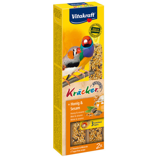 Vitakraft Vitakraft honing/sesam-kräcker exoot, 2in1.