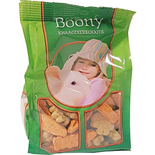 Boony Snacks Boony knaagdiersnack klavertjes en worteltjes mix, 150 gram.
