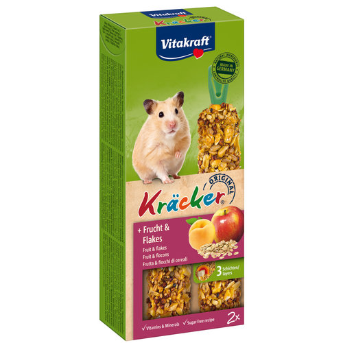 Vitakraft Vitakraft knaagdier fruit/flakes-kräcker hamster, 2in1.