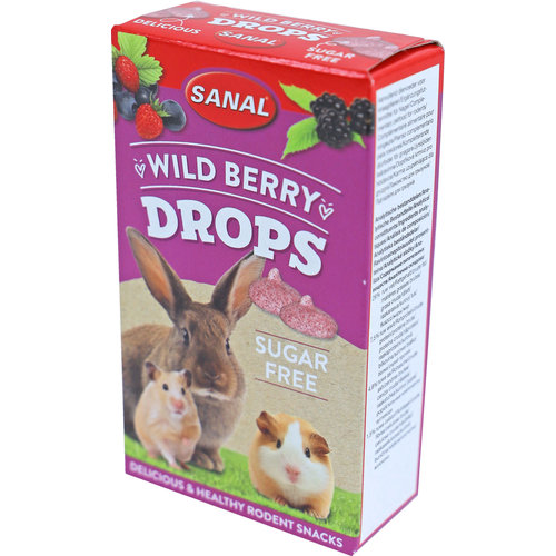 Sanal Sanal knaagdier wild berry drops, 45 gram sugar free.