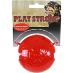 Play en Dental Strong Play Strong hondenspeelgoed rubber bal 8,5 cm, rood.