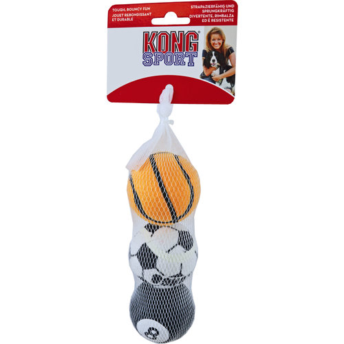 Kong Kong hond Sport 3 sportballen, medium net a 3 stuks.