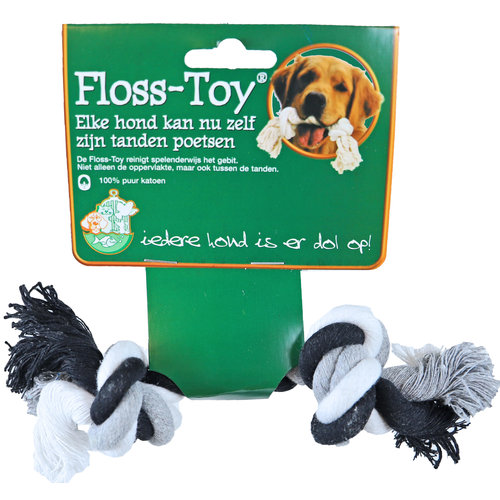 Boon floss-toy zwart/wit, mini.