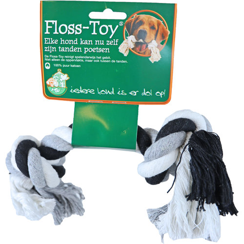 Boon floss-toy zwart/wit, medium.
