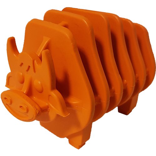 Boon hondenspeelgoed snack toy rubber koe oranje, 8 cm.