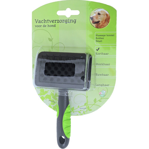 Boon vachtverzorging hond hondenborstel rubber massage, small.
