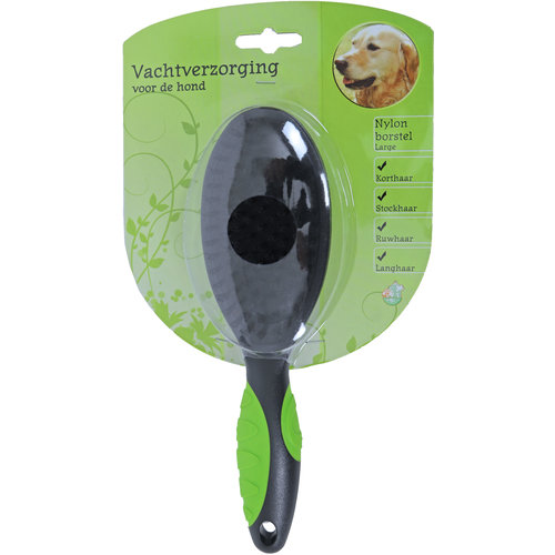 Boon vachtverzorging hond hondenborstel enkel nylon, large.