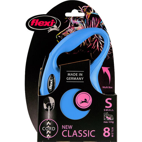 Flexi flexi rollijn CLASSIC cord S blauw, 8 meter.