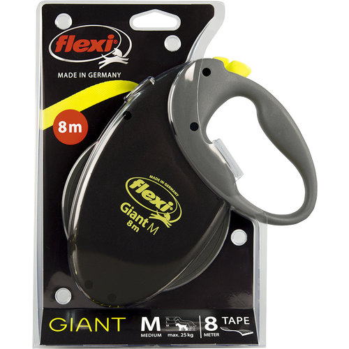 Flexi flexi rollijn GIANT tape M geel, 8 meter.