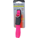 Boony Dog Fashion Nite-Ize Nite Dawg nylon halsband verlicht verstelbaar roze, 20-30 cm.