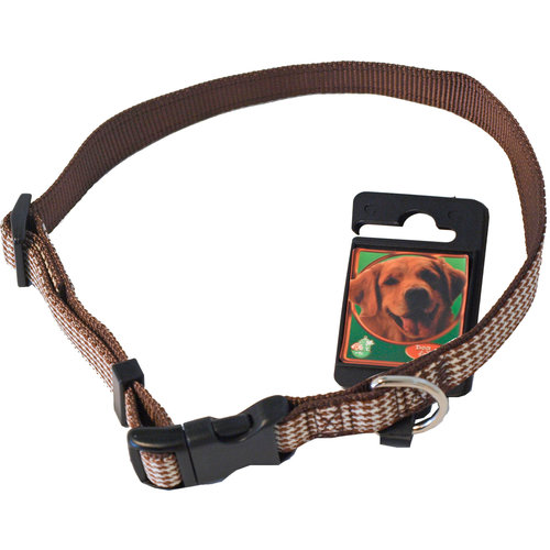 Boon Dog fashion Boon Dog fashion halsband nylon verstelbaar 20 mm x 45-60 cm, ruit bruin.